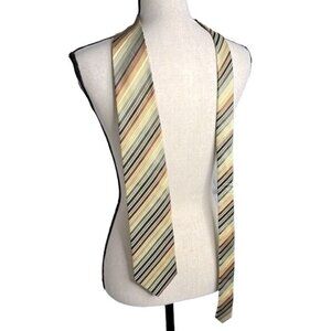 Alexander Julian Tie Stripes Lines Shimmery Multicolored Gold Yellow Red Vintage